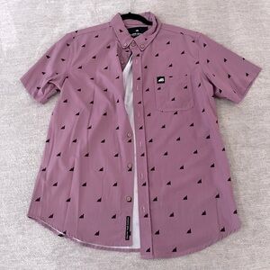 Belong Designs Follow you Passion Button Down Mauve Purple Shirt Size M Gorpcore